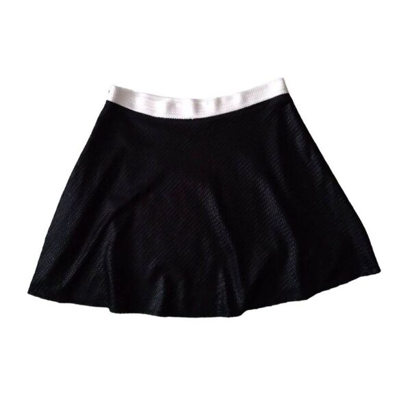 Saks Fifth Avenue Black Woven Textured Fabric Circle Skirt Red Label Women's 10 - Picture 3 of 12